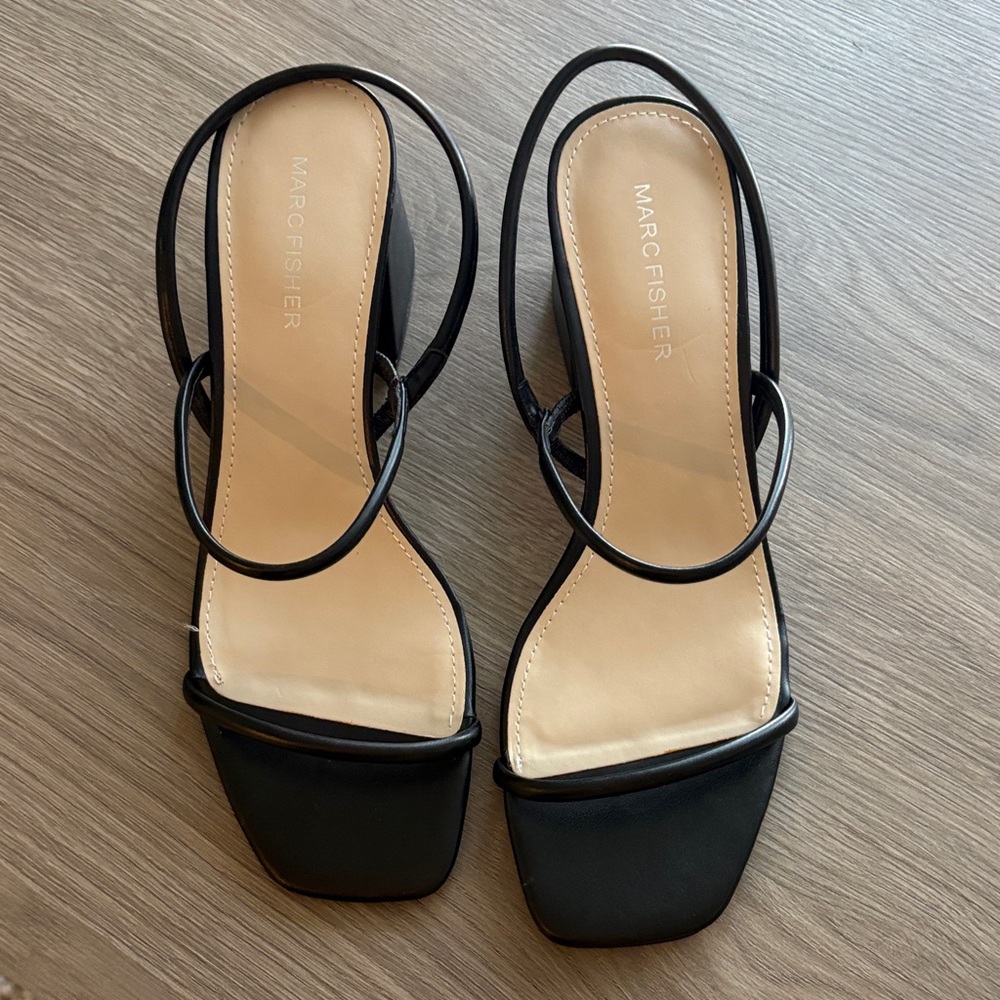 Marc Fisher Black Strappy Heels